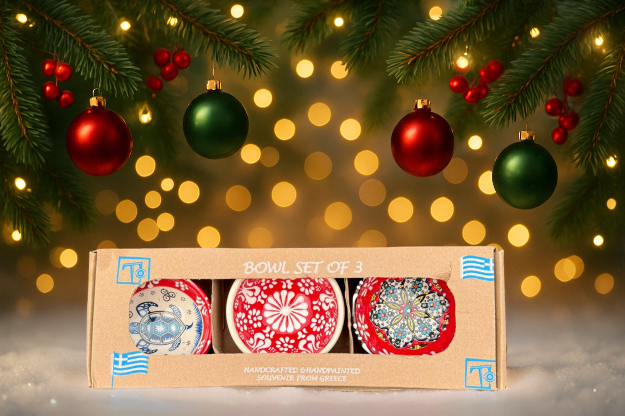 Handgemaakte & Handbeschilderde Keramieken Schaaltjes uit Rhodos (Set van 3) – 3