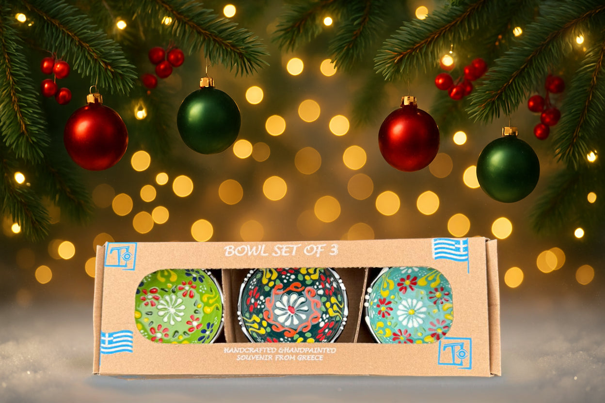 Handgemaakte & Handbeschilderde Keramieken Schaaltjes uit Rhodos (Set van 3) – 2