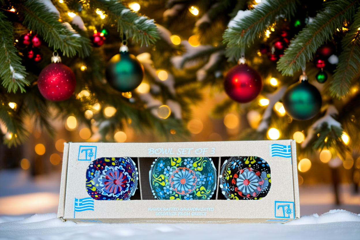 Handgemaakte & Handbeschilderde Keramieken Schaaltjes uit Rhodos (Set van 3) – 9