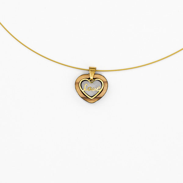 Kardia hanger met hart van olijfhout | Olive Collection