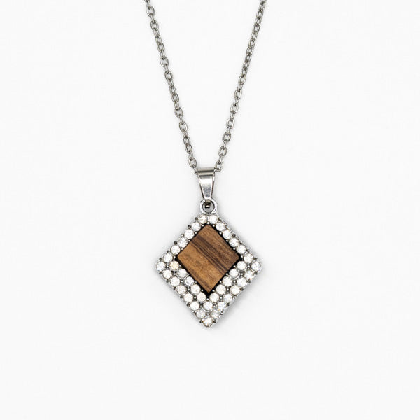 Diamanti hanger van olijfhout met strass | Olive Collection