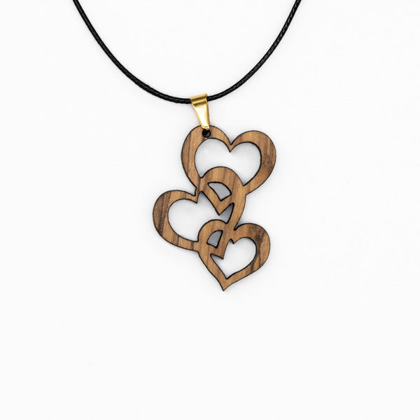Agapes hanger met harten van olijfhout | Olive Collection