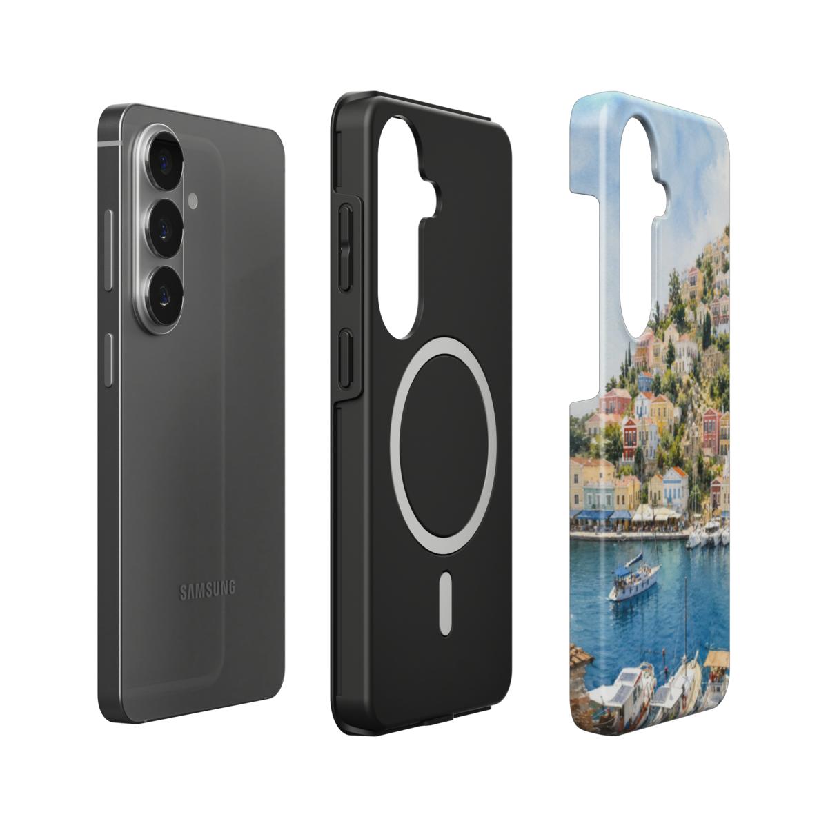 Telefoonhoesje "Symi Havenromantiek"