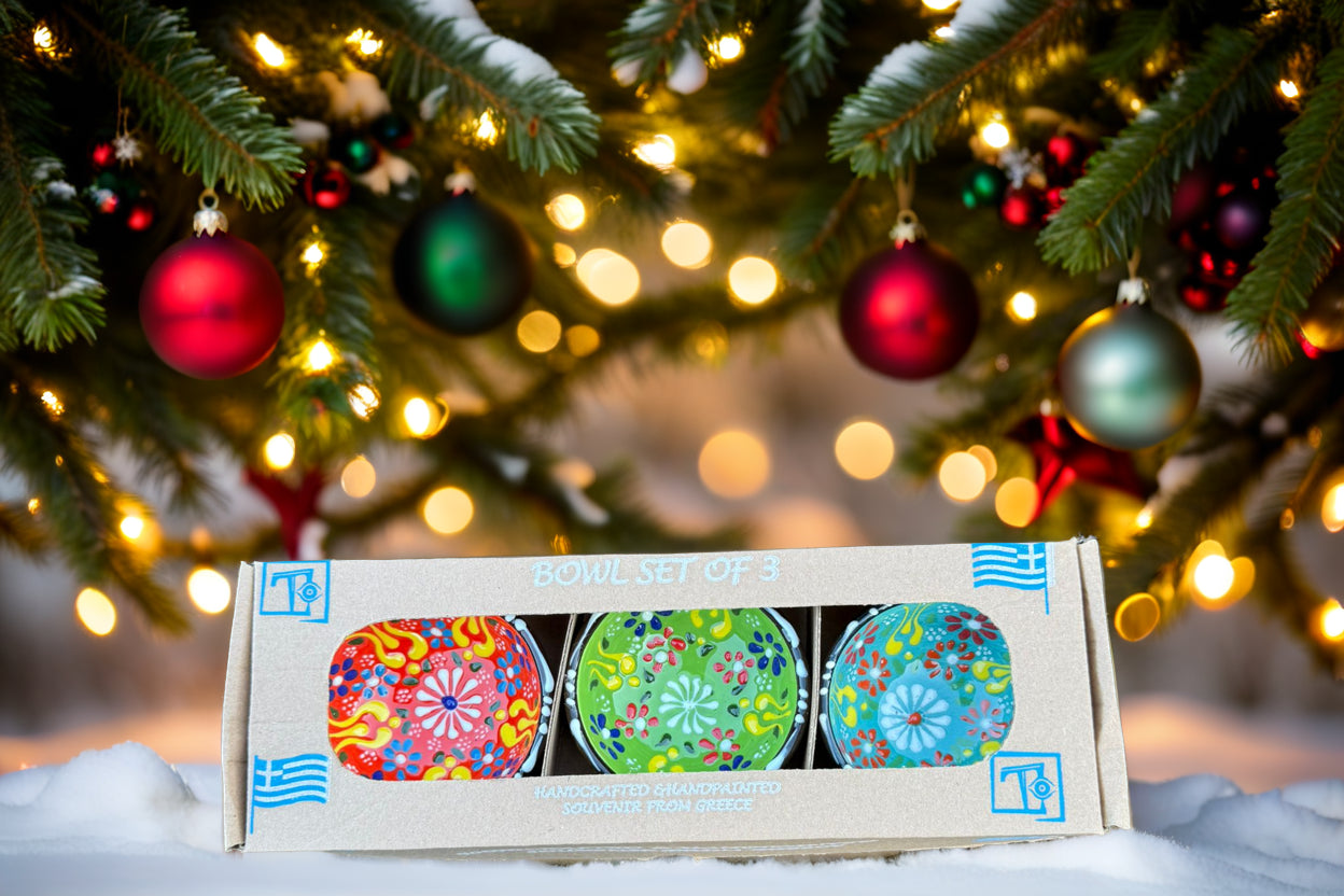 Handgemaakte & Handbeschilderde Keramieken Schaaltjes uit Rhodos (Set van 3) – 13