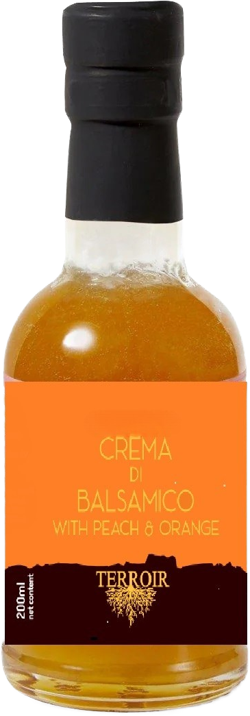Organic Crema Di Balsamico Peach Orange 200ml - 100% Natural, Without Preservatives or Additives