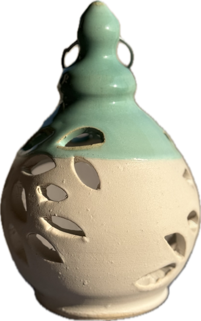 Lantaarn/ ecru-mint (ongeveer 15 cm)