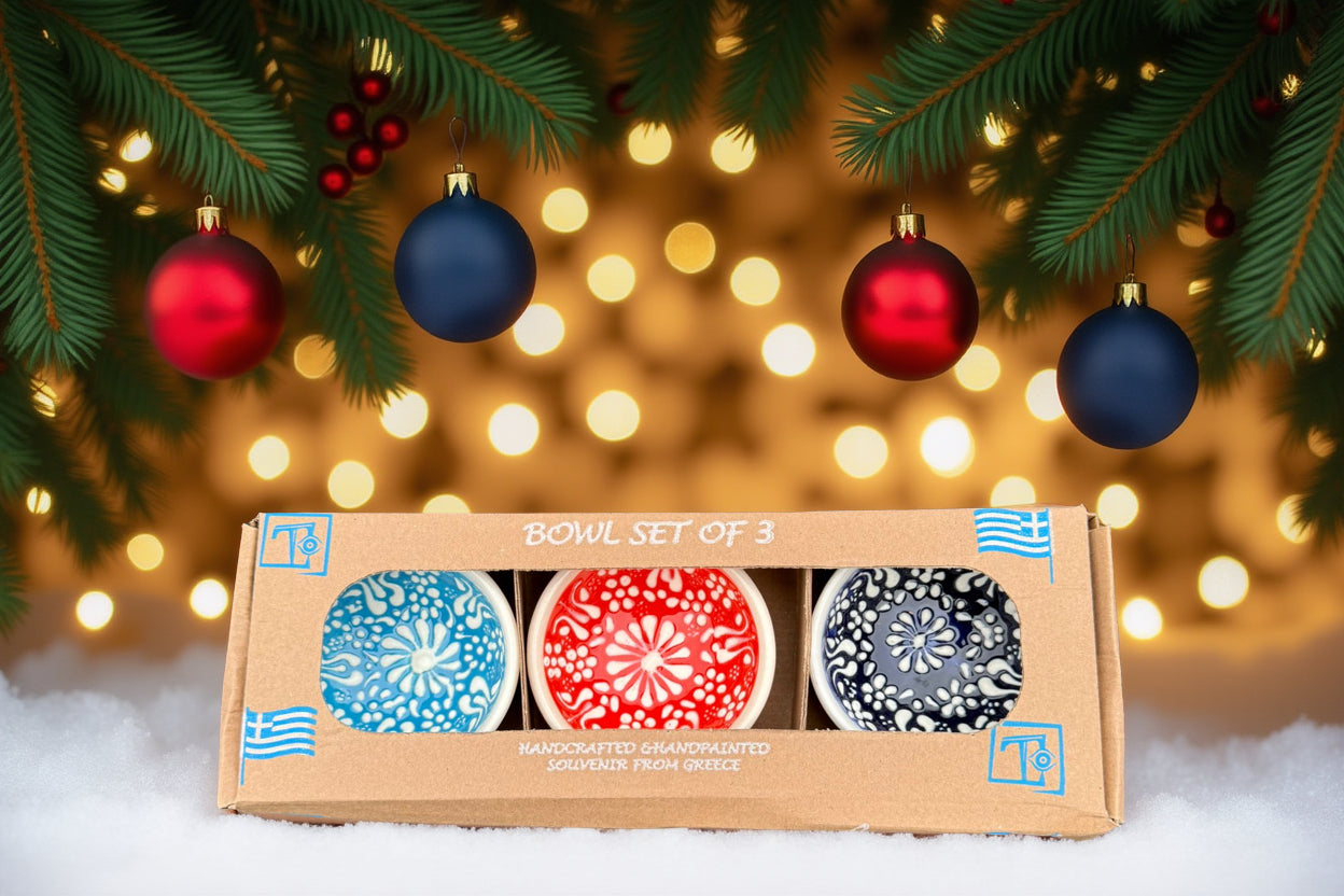 Handgemaakte & Handbeschilderde Keramieken Schaaltjes uit Rhodos (Set van 3) – 6