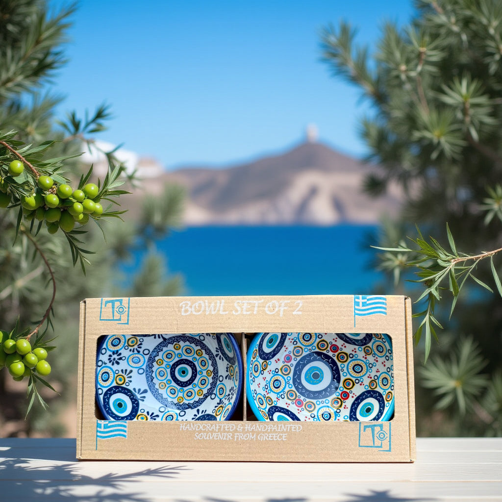 Handgemaakte & Handbeschilderde Keramieken Schaaltjes uit Rhodos (Set van 2) – 8