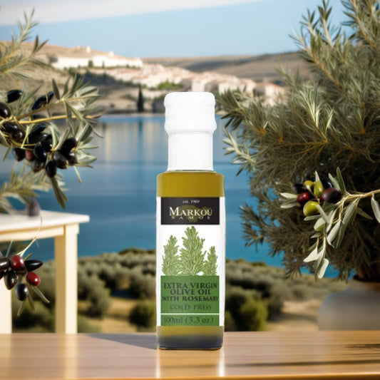 Markou Olijfolie 100 ml extra vergine met rozemarijn-aroma