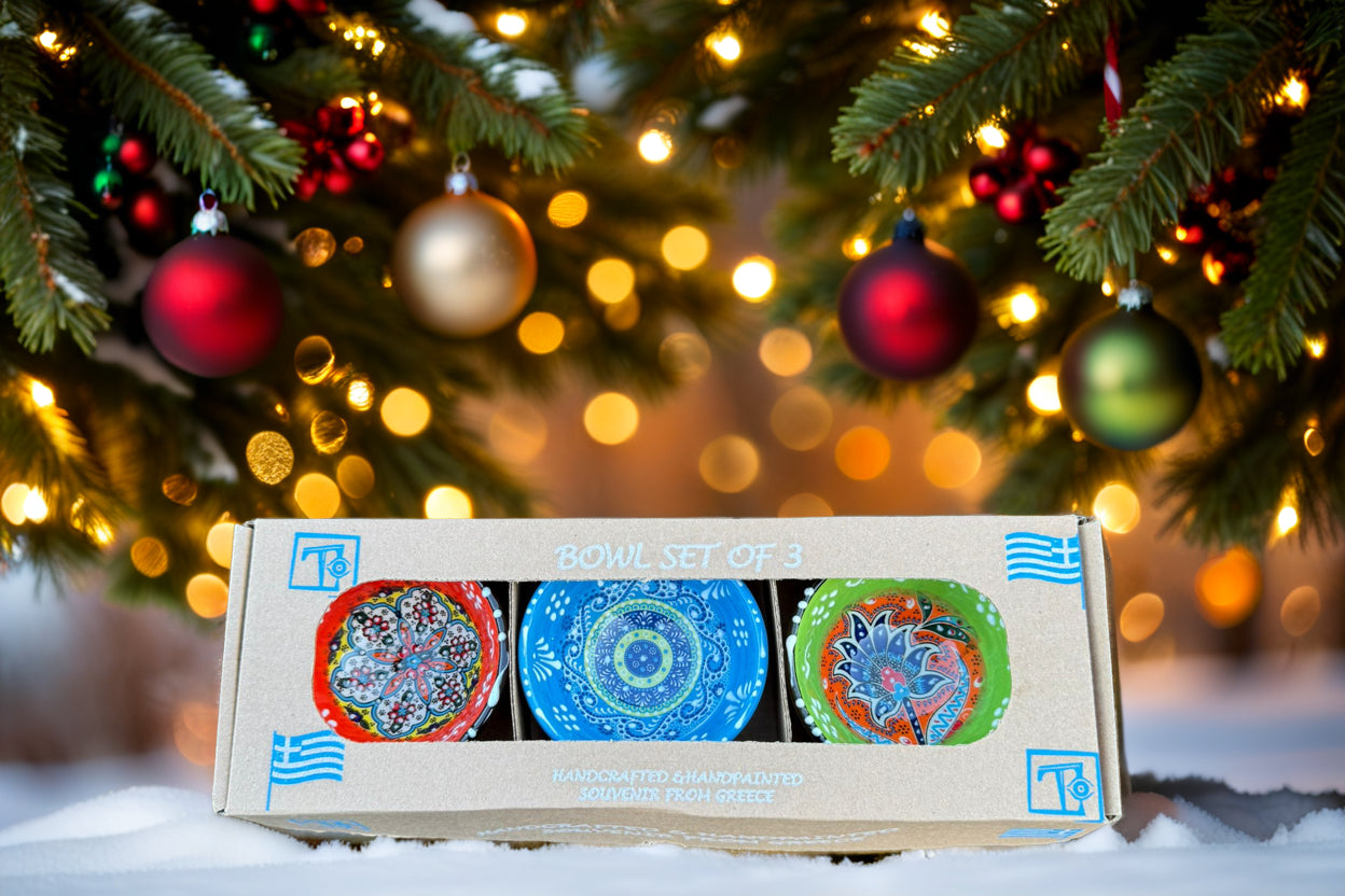 Handgemaakte & Handbeschilderde Keramieken Schaaltjes uit Rhodos (Set van 3) – 10