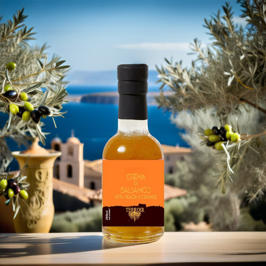 Crema Di Balsamico Peach Orange 200ml - 100% Natuurlijk, Zonder Conserveringsmiddelen of Toevoegingen