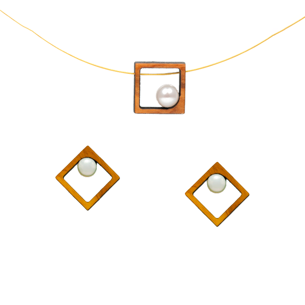 Tetragono sieradenset van olijfhout | Olive Collection