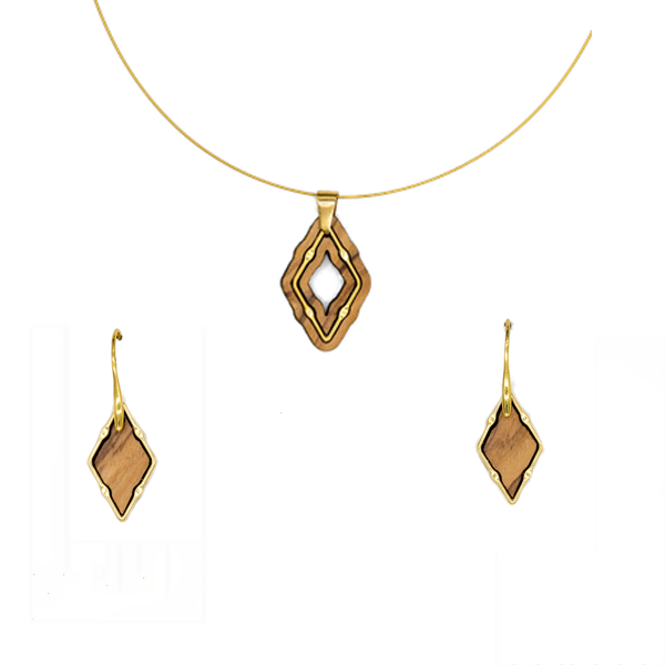 Rombos sieradenset van olijfhout | Olive Collection