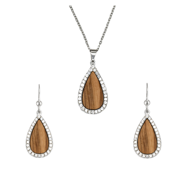 Stagona Sparkle sieradenset van olijfhout | Olive Collection