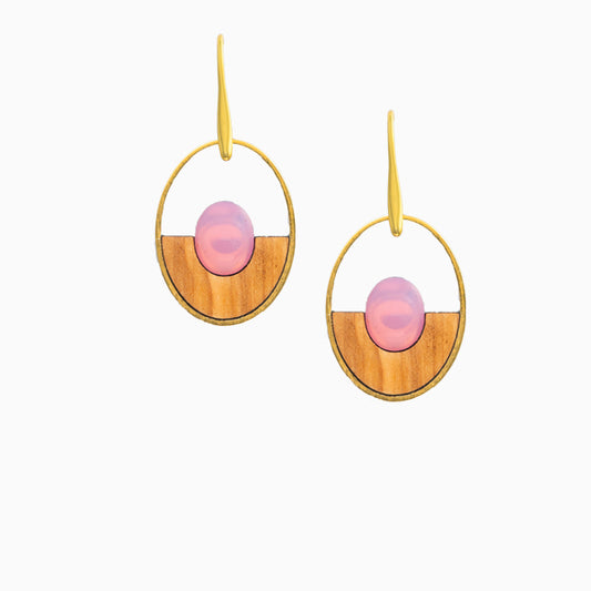 Nereida oorbellen van olijfhout | Olive Collection