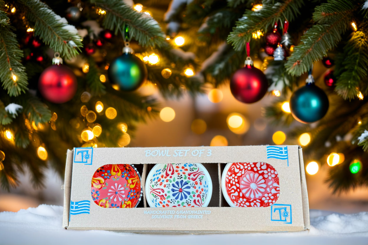 Handgemaakte & Handbeschilderde Keramieken Schaaltjes uit Rhodos (Set van 3) – 12