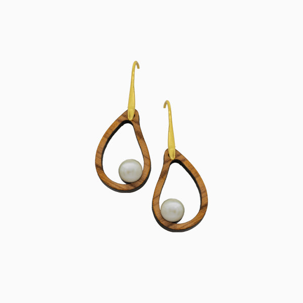 Stagona oorbellen van olijfhout | Olive Collection