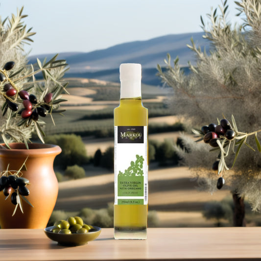 Markou Olijfolie 250 ml extra vergine met oregano-aroma