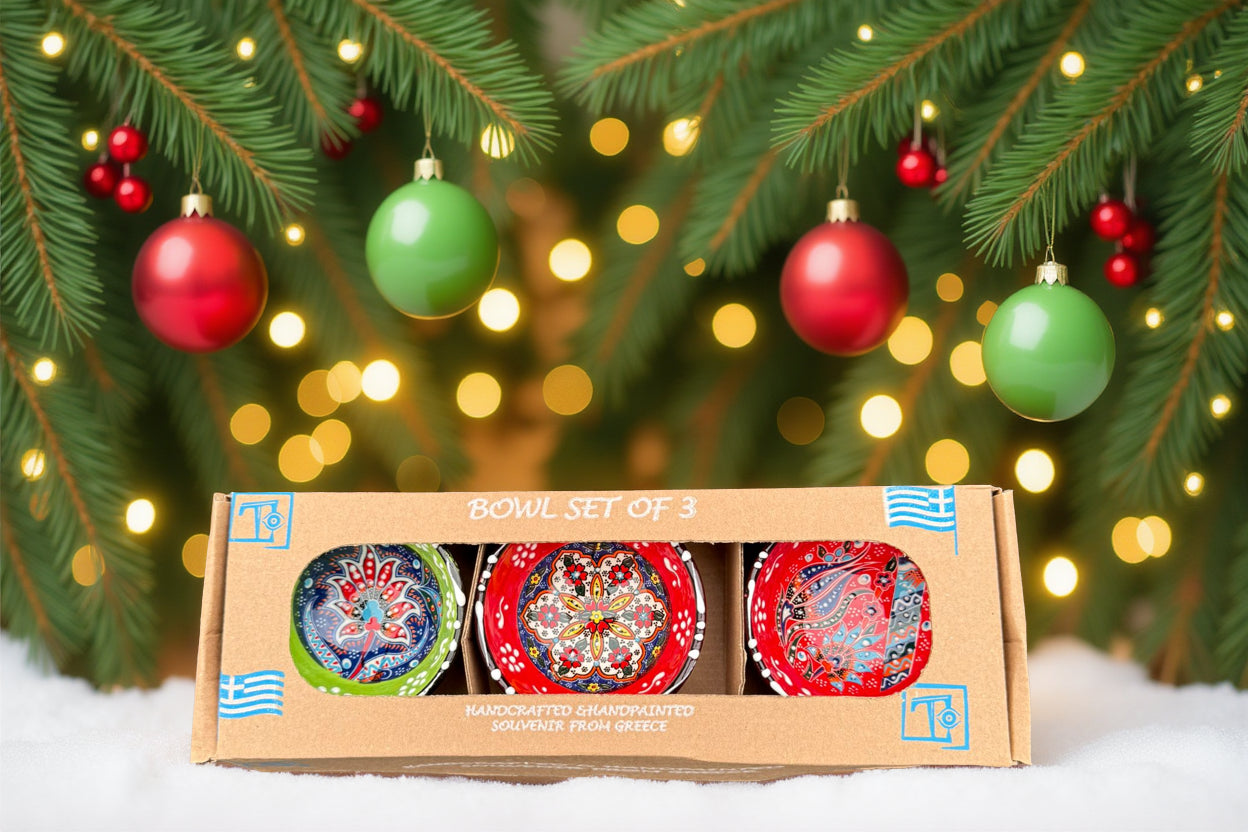 Handgemaakte & Handbeschilderde Keramieken Schaaltjes uit Rhodos (Set van 3) – 7