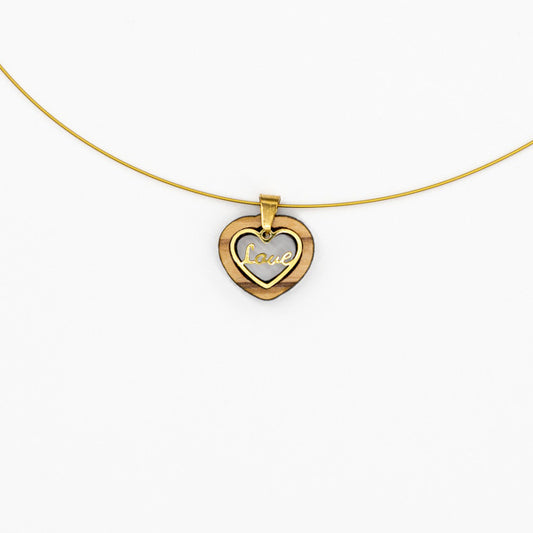 Kardia hanger met hart van olijfhout | Olive Collection