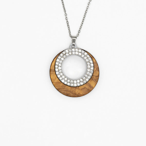 Fotini hanger van olijfhout met strass | Olive Collection