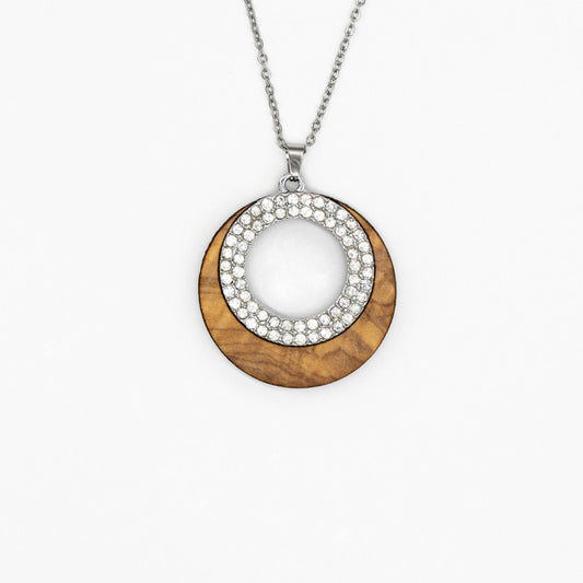 Fotini hanger van olijfhout met strass | Olive Collection