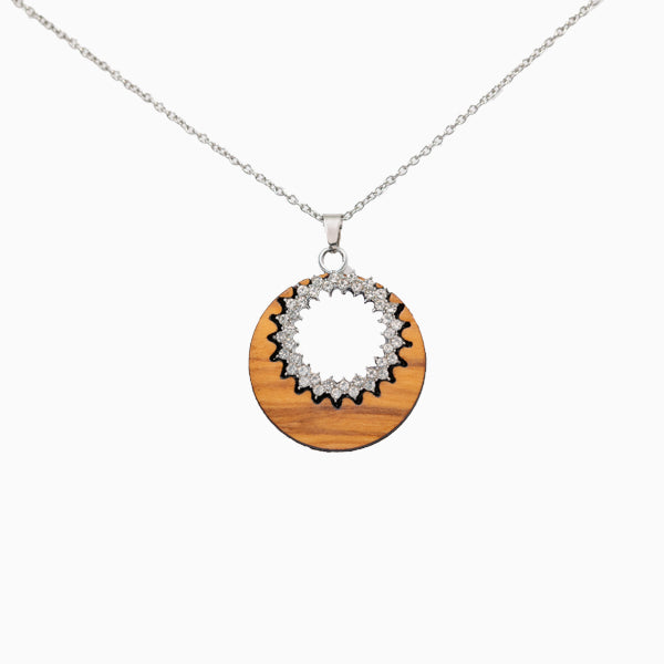 Ilios hanger van olijfhout met strass | Olive Collection
