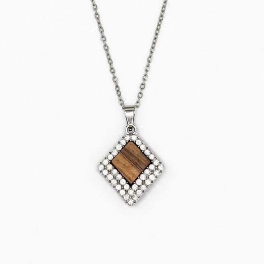 Diamanti hanger van olijfhout met strass | Olive Collection