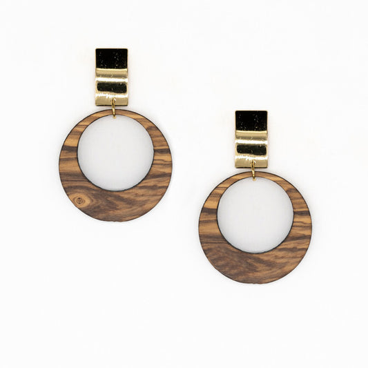Selini oorbellen van olijfhout | Olive Collection