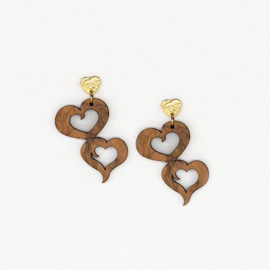 Dyo Kardies oorbellen van olijfhout | Olive Collection