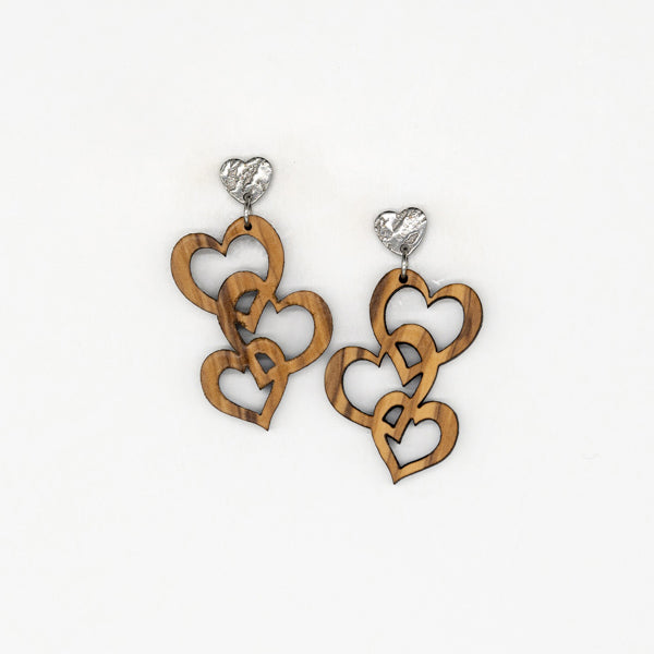Agapi oorbellen van olijfhout | Olive Collection