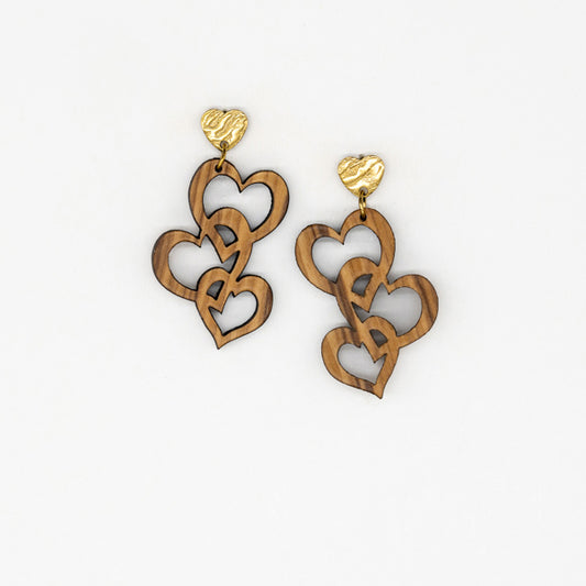Agapi oorbellen van olijfhout | Olive Collection