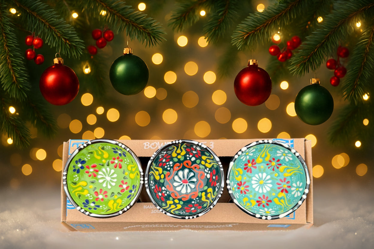 Handgemaakte & Handbeschilderde Keramieken Schaaltjes uit Rhodos (Set van 3) – 2