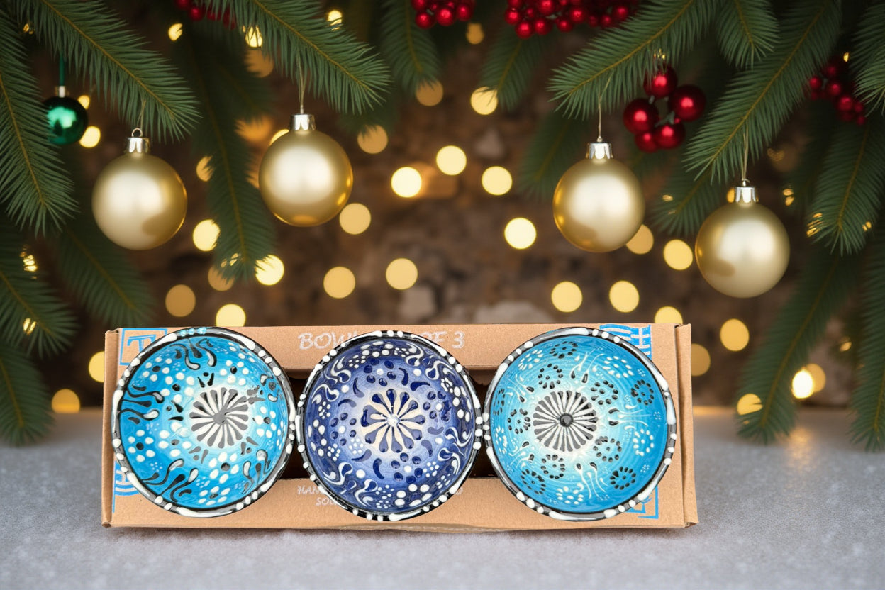 Handgemaakte & Handbeschilderde Keramieken Schaaltjes uit Rhodos (Set van 3) - 16