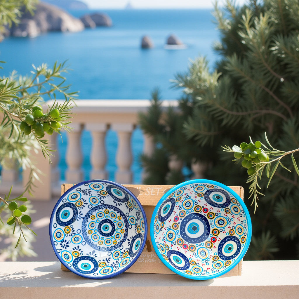 Handgemaakte & Handbeschilderde Keramieken Schaaltjes uit Rhodos (Set van 2) – 8