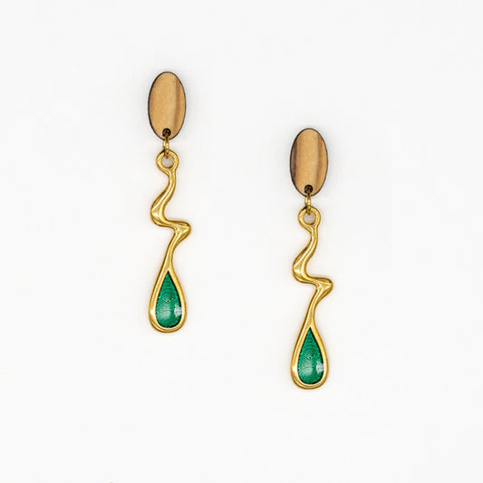 Rodi oorbellen van olijfhout | Olive Collection