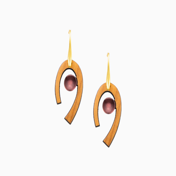 Kamara oorbellen van olijfhout | Olive Collection