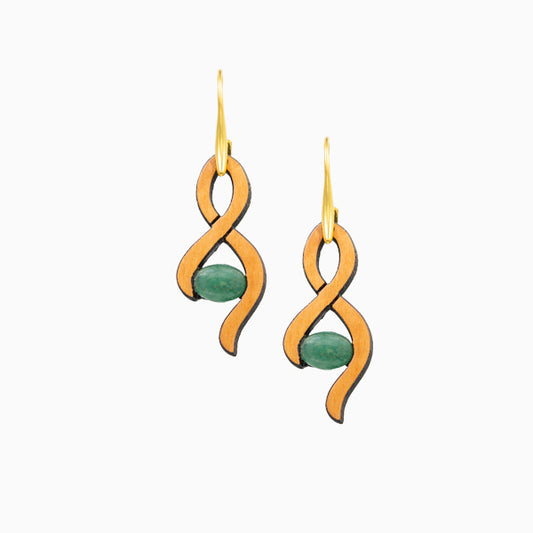 Aionia oorbellen van olijfhout | Olive Collection