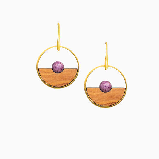 Ilios oorbellen van olijfhout | Olive Collection