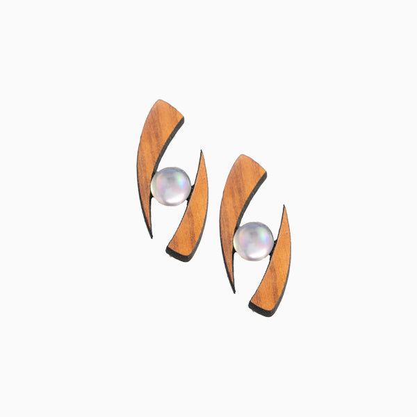 Anemos oorbellen van olijfhout | Olive Collection