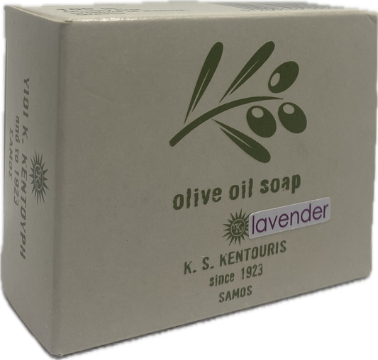 Traditionele groene olijfzeep Lavendel van K.S. Kentouris Soap Factory Samos  100 gram