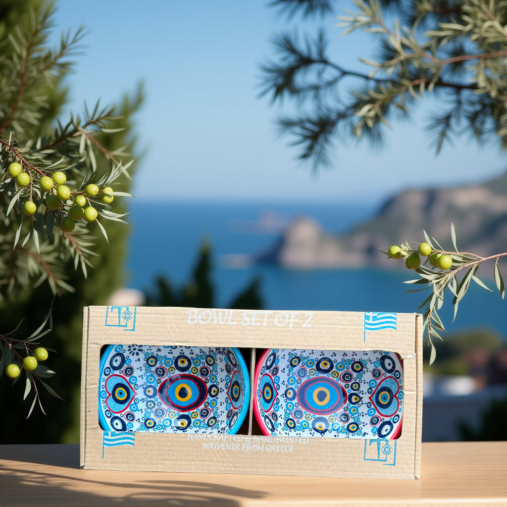 Handgemaakte & Handbeschilderde Keramieken Schaaltjes uit Rhodos (Set van 2) – 5