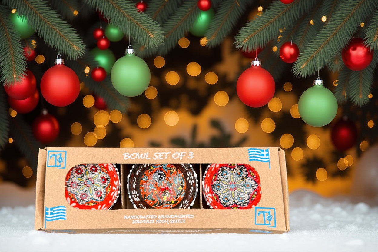 Handgemaakte & Handbeschilderde Keramieken Schaaltjes uit Rhodos (Set van 3) – 11