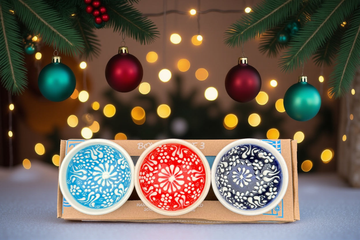 Handgemaakte & Handbeschilderde Keramieken Schaaltjes uit Rhodos (Set van 3) – 6