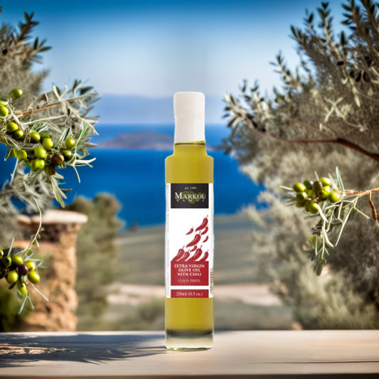 Markou Olijfolie 250 ml extra vergine met chili-aroma