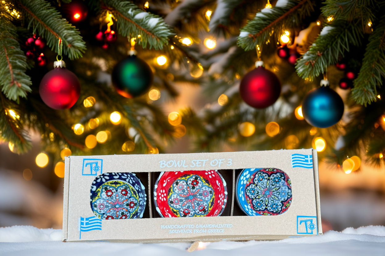 Handgemaakte & Handbeschilderde Keramieken Schaaltjes uit Rhodos (Set van 3) – 14